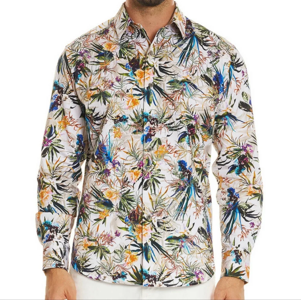 Robert Graham Miss Rumba Multi Botanics sport shirt .2XL